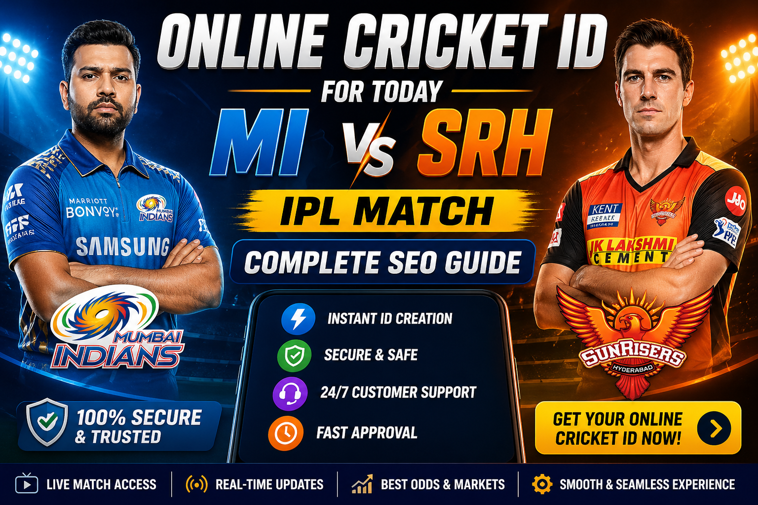 Online Cricket ID for Today MI vs SRH IPL Match