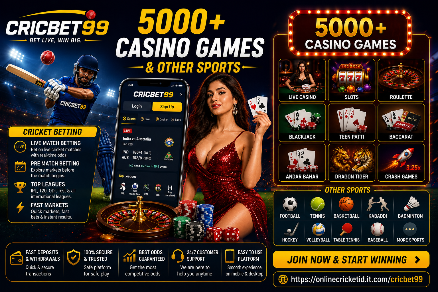 5000+ Casino Games & Other Sports​
