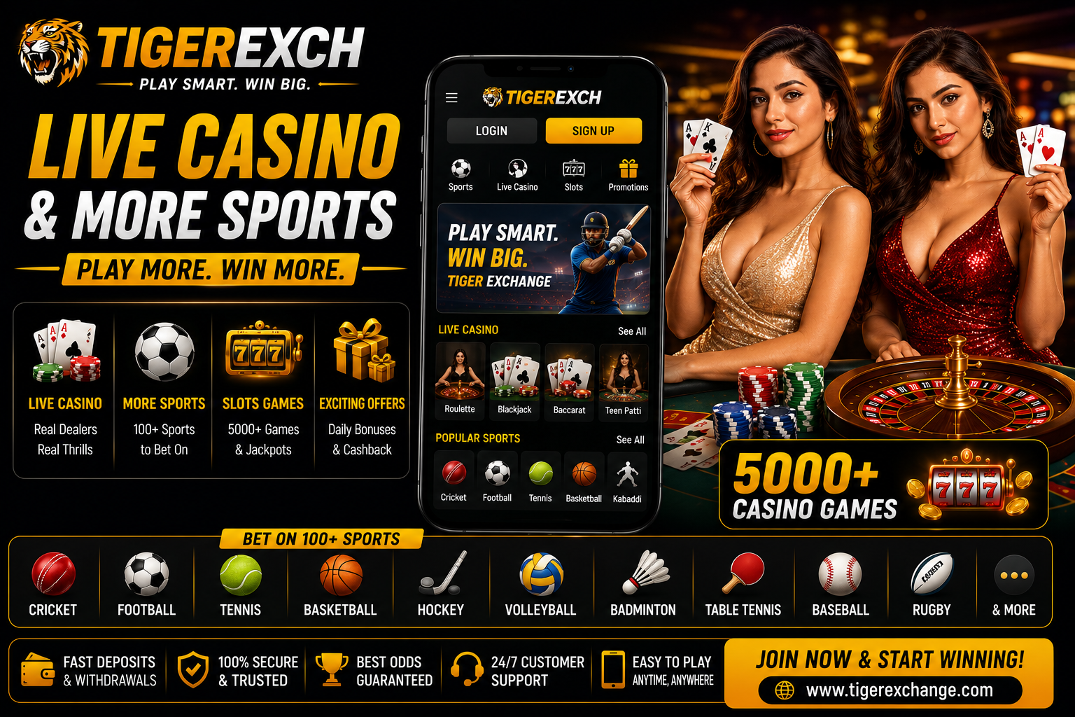 Live Casino & More Sports​