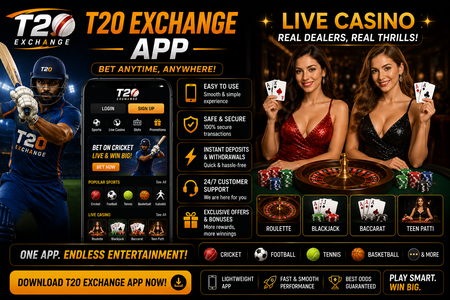 T20 Exchange App & Live Casino​